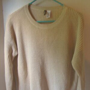 Divided H&M XS Ladies Pullover Knit Sweater Split Hem Zipper Cotton Blend LNC
